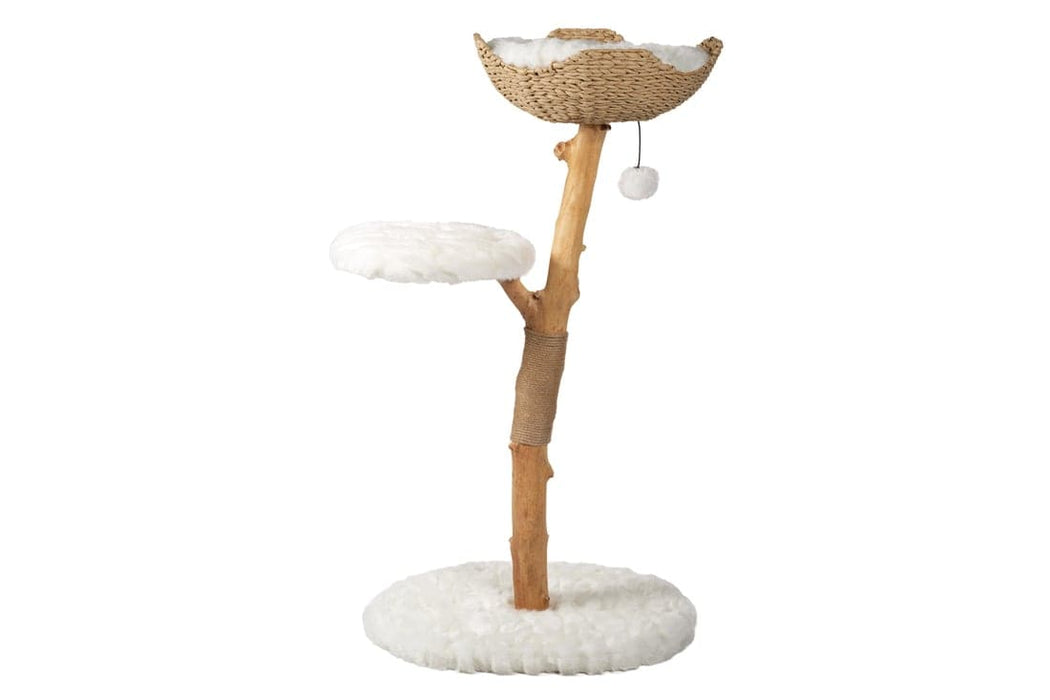 116cm Wooden Cat Tree (Woven Basket) - 02