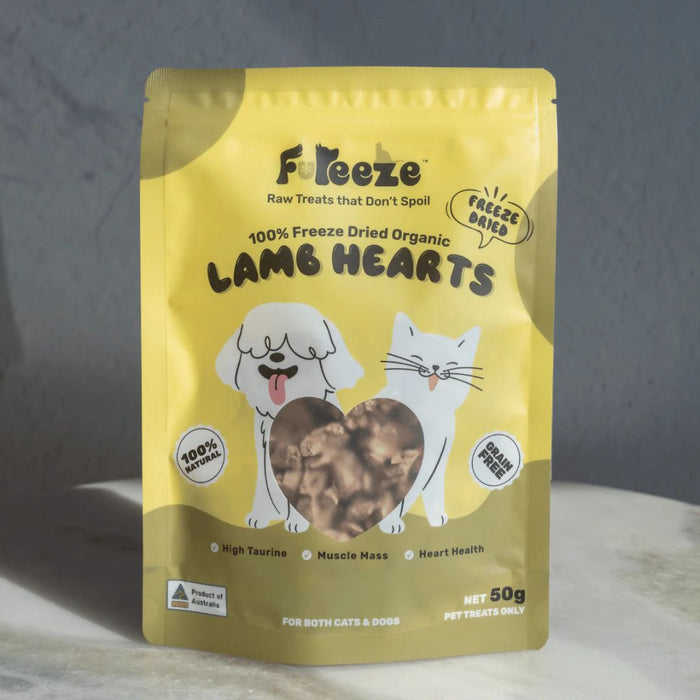 Fureeze™- Freeze Dried Organic Lamb Hearts 50g