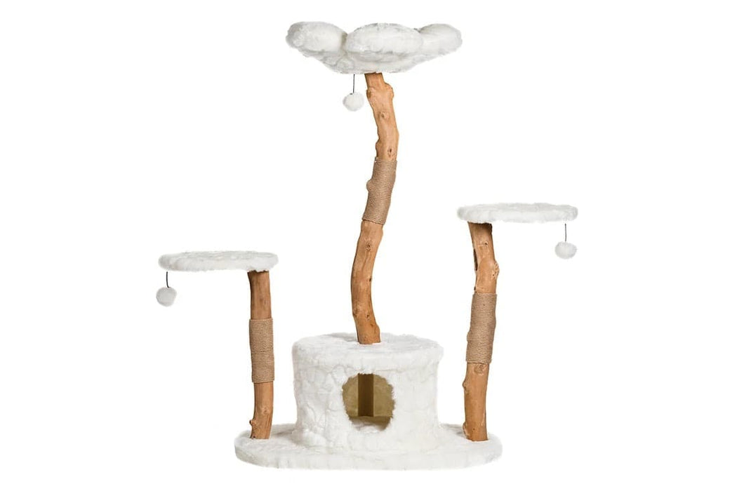 127cm Plush Wooden Cat Tree 01