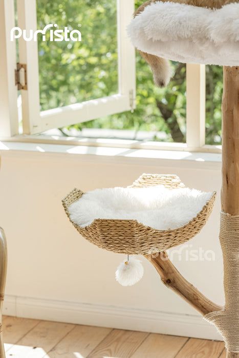 130cm Purrista Natural Wood Basket Cat Tree