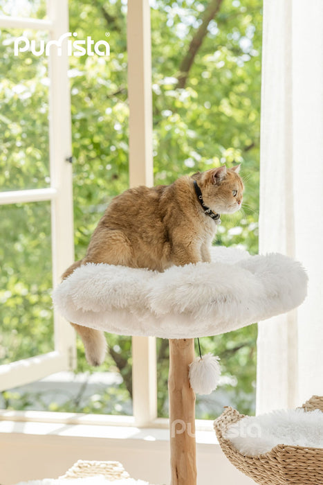 130cm Purrista Natural Wood Basket Cat Tree