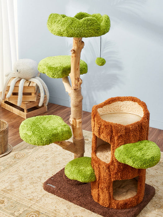 142cm Cmisstree Tree Hole Wooden Cat Tree