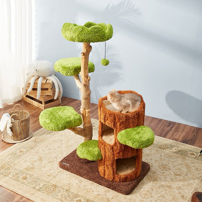 142cm Cmisstree Tree Hole Wooden Cat Tree