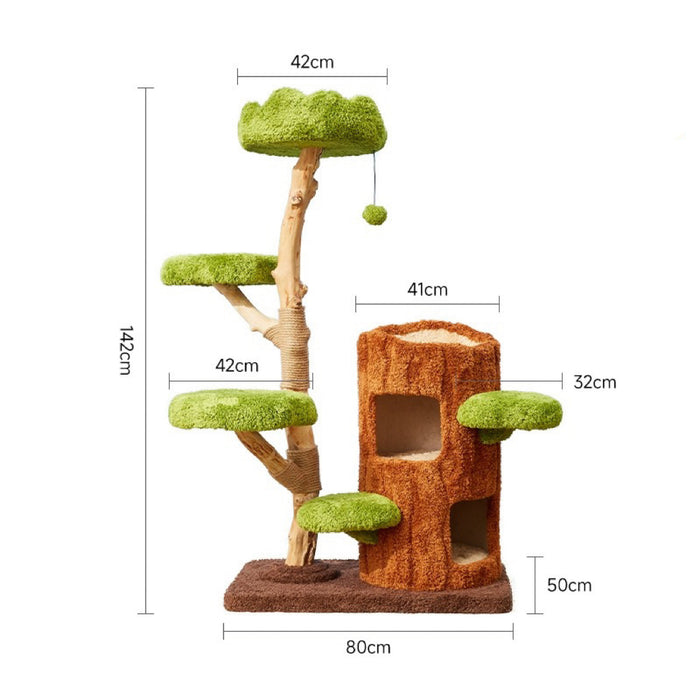 142cm Cmisstree Tree Hole Wooden Cat Tree