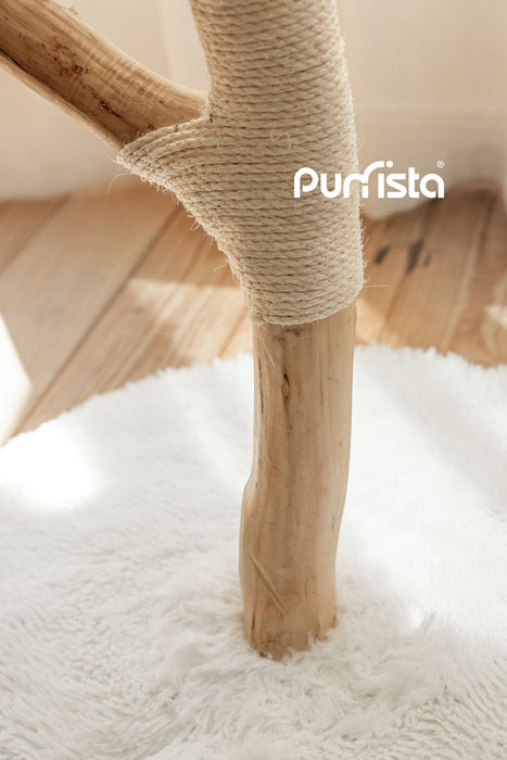 130cm Purrista Natural Wood Basket Cat Tree