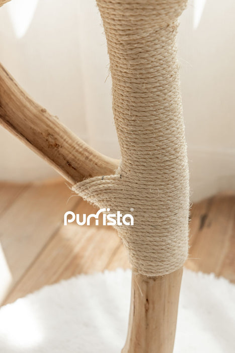 130cm Purrista Natural Wood Basket Cat Tree