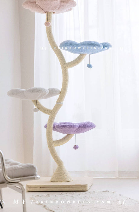 186cm floral design extra high cat tree 04