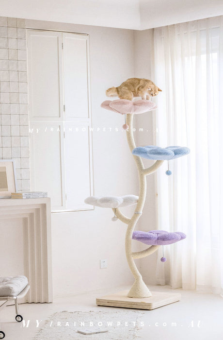 186cm floral design extra high cat tree 09