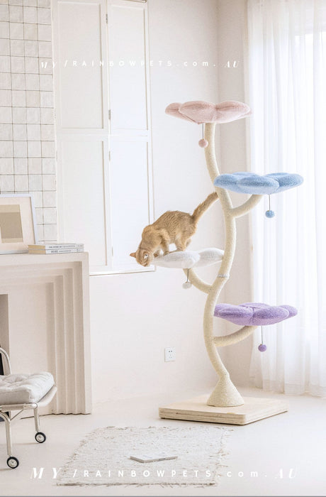 186cm floral design extra high cat tree 18