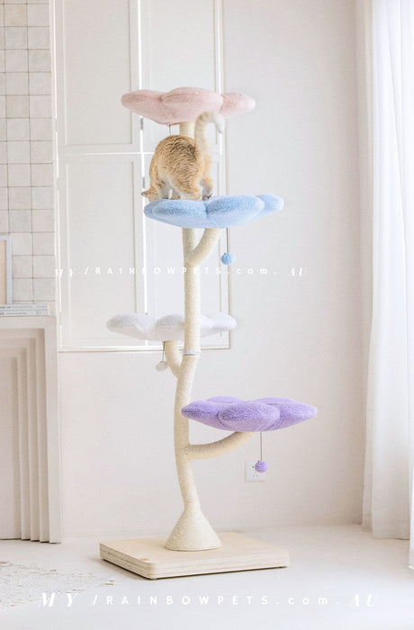 186cm floral design extra high cat tree 20