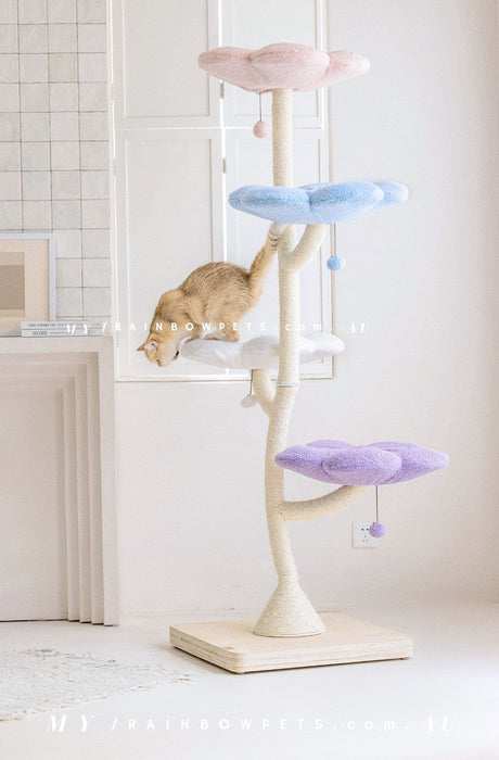 186cm floral design extra high cat tree 21