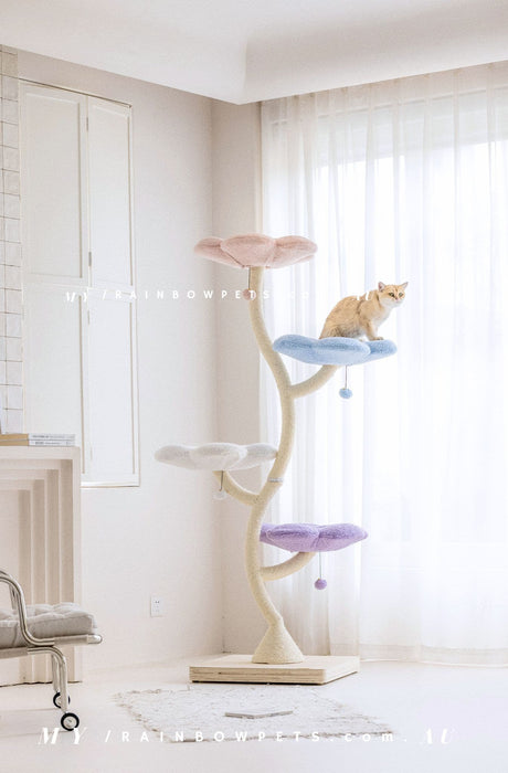 186cm floral design extra high cat tree 22