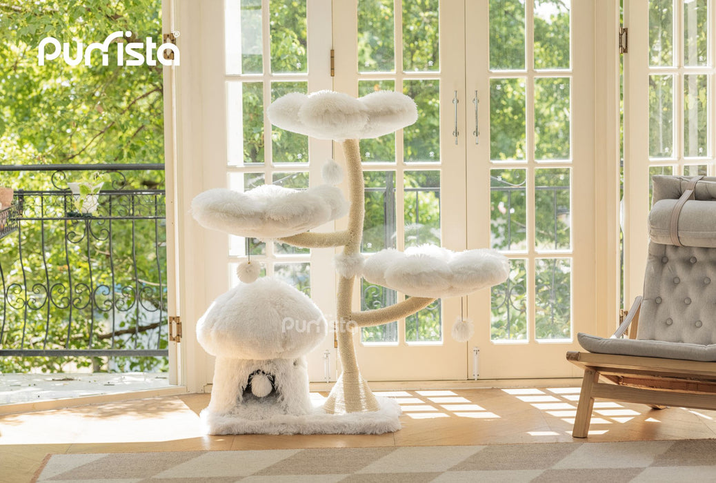 120cm Purrista Mushroom Ice Cream Cat Tree - White