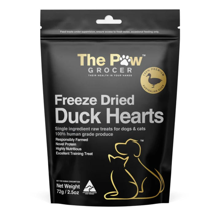 The Paw Grocer Freeze Dried Black Label - Duck Heart - 72g