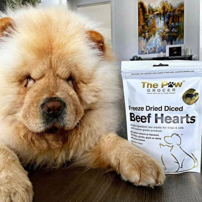 The Paw Grocer Freeze Dried - Diced Beef Hearts - 90g