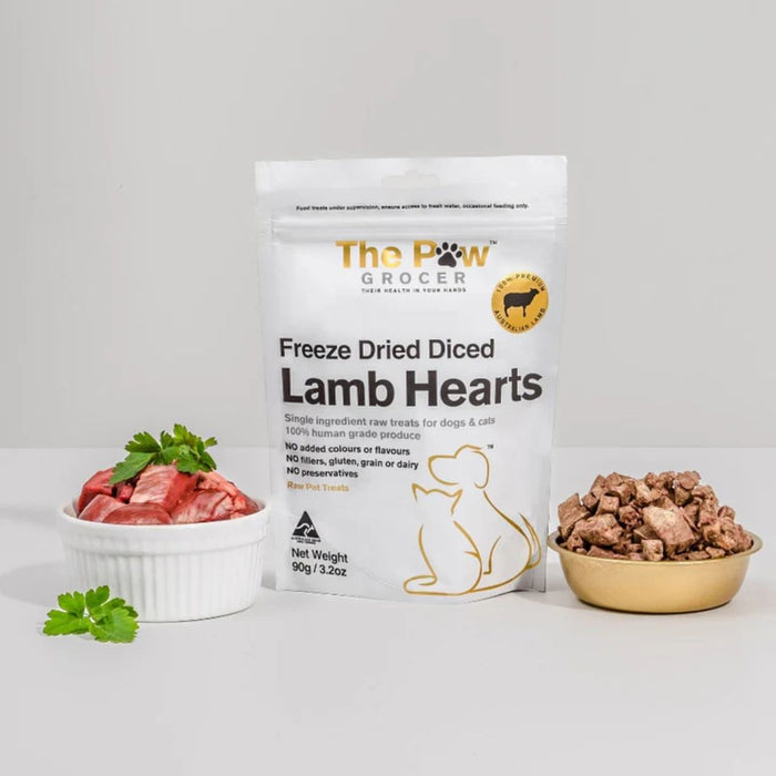 The Paw Grocer Freeze Dried - Diced Lamb Hearts - 90g