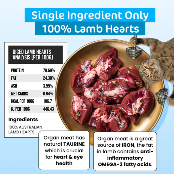 The Paw Grocer Freeze Dried - Diced Lamb Hearts for Cat - 50g