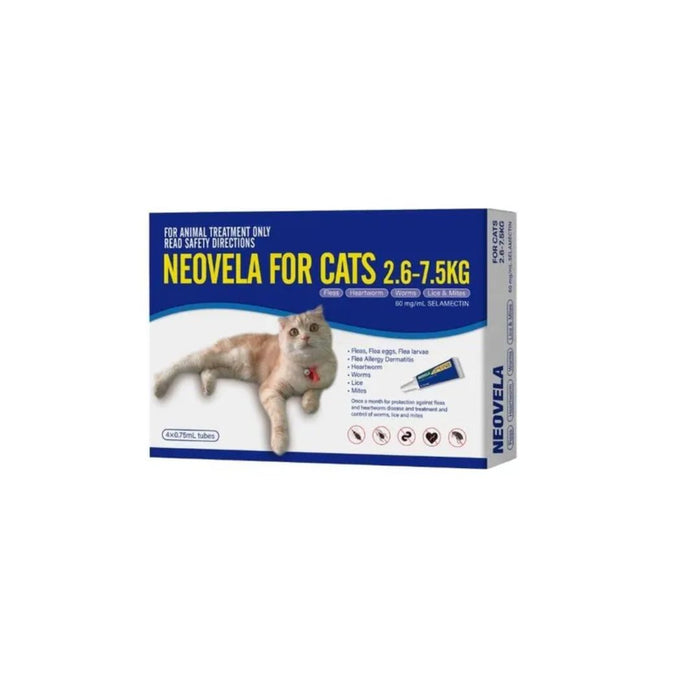 NEOVELA Flea And Worming For Cats -  (2.6-7.5KG) 4 PACK