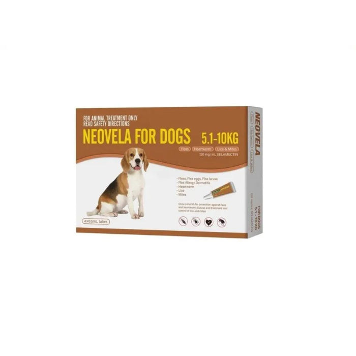 NEOVELA Flea And Worming For Medium Dogs - (5.1-10KG) 4 PACK