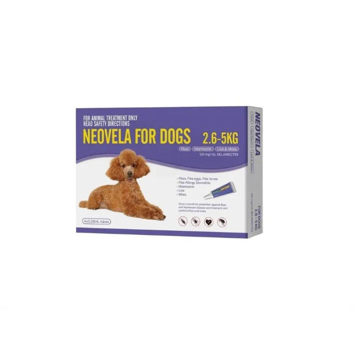 NEOVELA Flea And Worming For Small Dogs - (2.6-5KG) 4 PACK