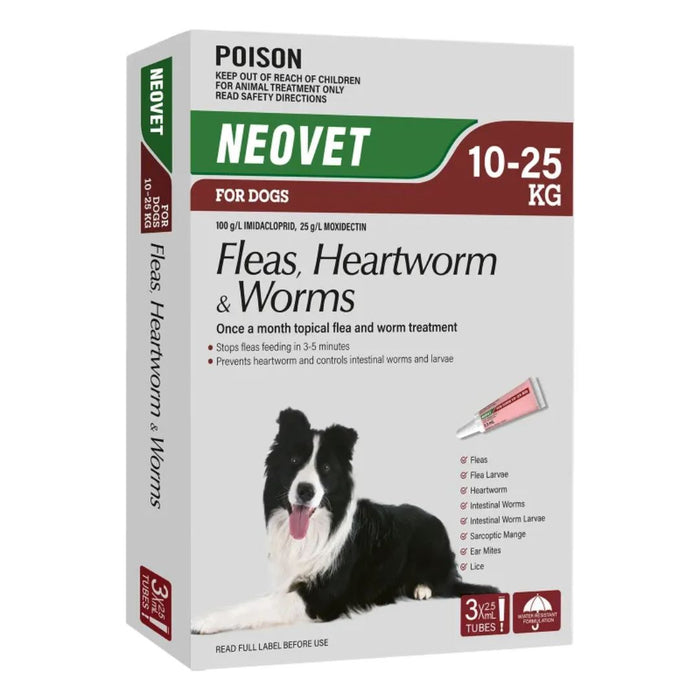 NEOVELA Flea And Worming For Large Dogs - (10 - 25kg) 3 Pack