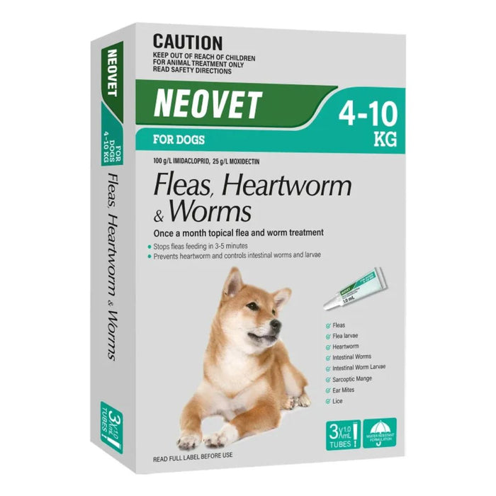 NEOVET Flea And Worming For Medium Dogs - (4 - 10kg) 3 Pack