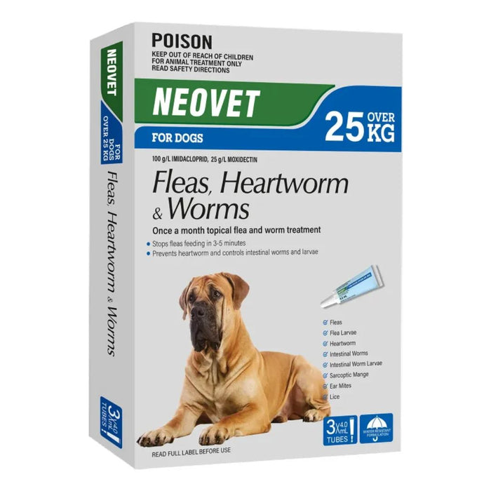 NEOVET Flea And Worming For Extra Large Dogs -  (Over 25kg) 3 Pack