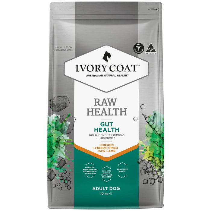 Ivory Coat Raw Health Adult Dog Dry Food - Gut Health