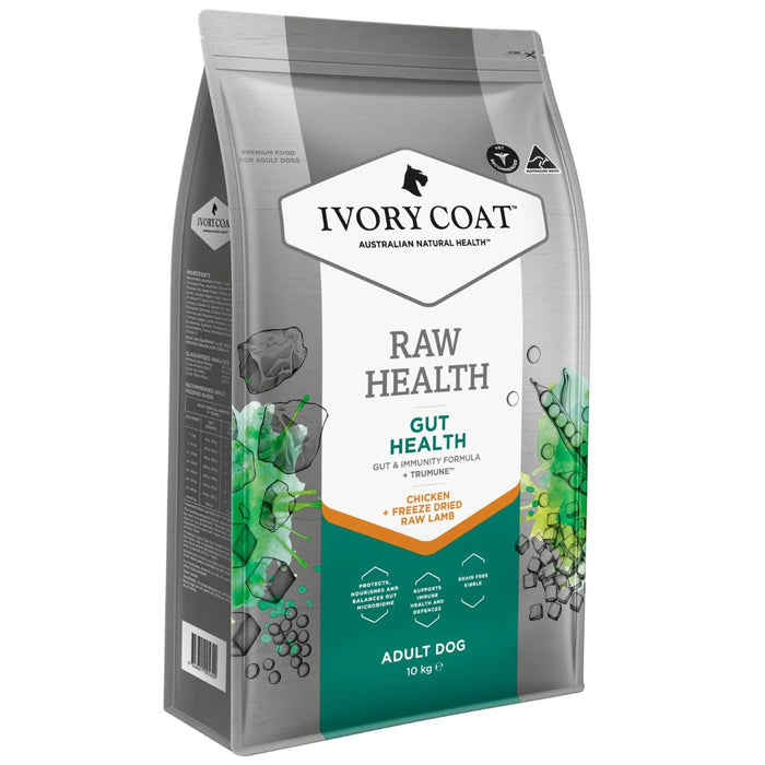 Ivory Coat Raw Health Adult Dog Dry Food - Gut Health