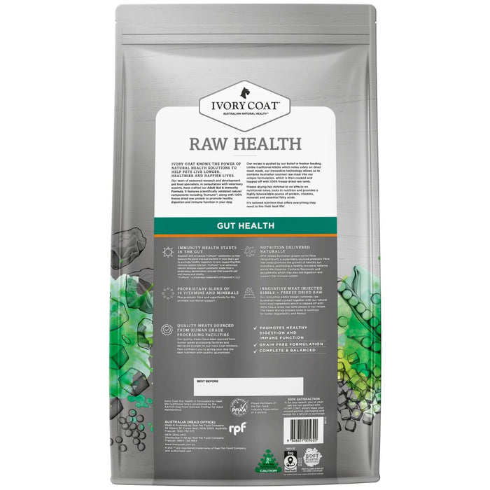 Ivory Coat Raw Health Adult Dog Dry Food - Gut Health