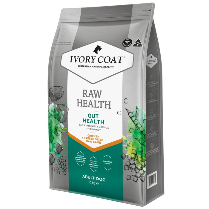 Ivory Coat Raw Health Adult Dog Dry Food - Gut Health