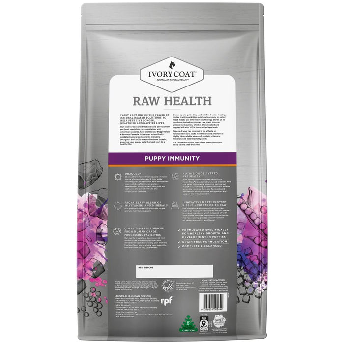 Ivory Coat Raw Health Puppy Dog Dry Food - Immunity