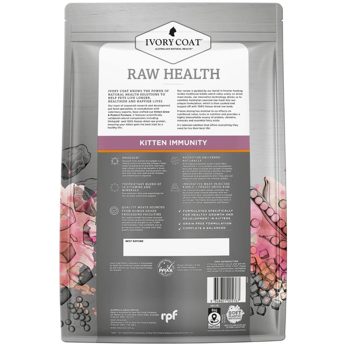 Ivory Coat Raw Health Kitten Cat Dry Food - Immunity