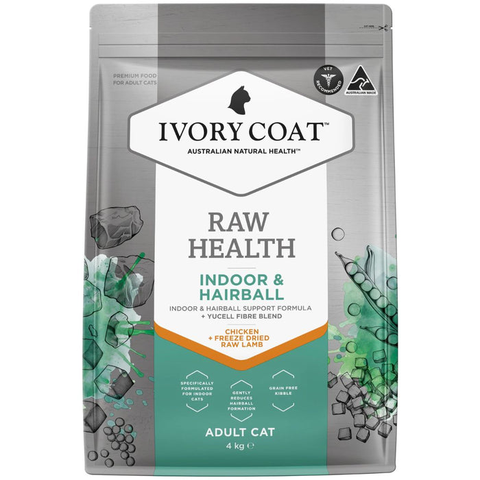 Ivory Coat Raw Health Adult Cat Dry Food - Indoor & Hairball