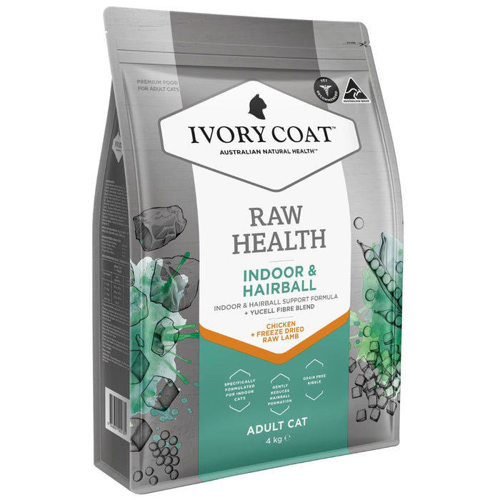 Ivory Coat Raw Health Adult Cat Dry Food - Indoor & Hairball