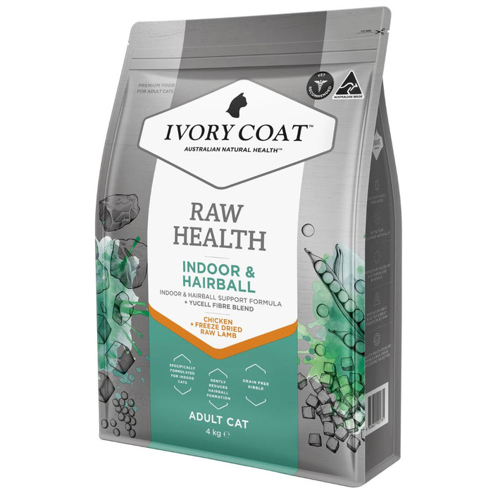 Ivory Coat Raw Health Adult Cat Dry Food - Indoor & Hairball