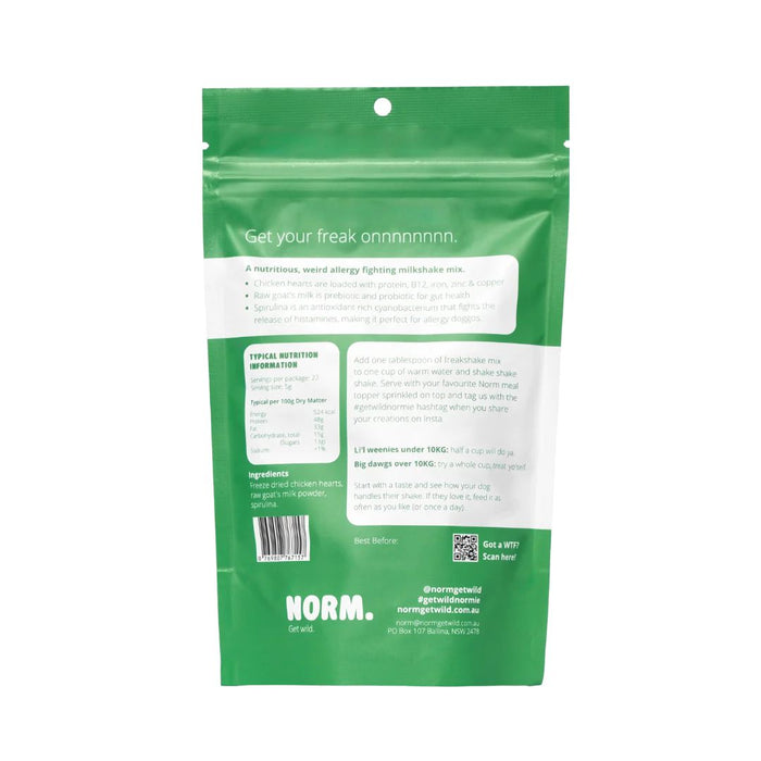 NORM Pet Spirulina and Chicken Heart Freeze Dried Freakshake - 110g