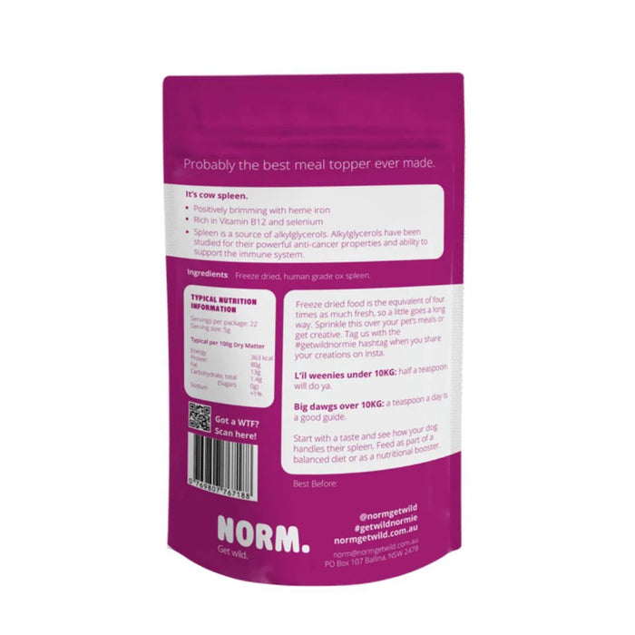 NORM Ox Spleen Meal Freeze Dried Topper - 110g