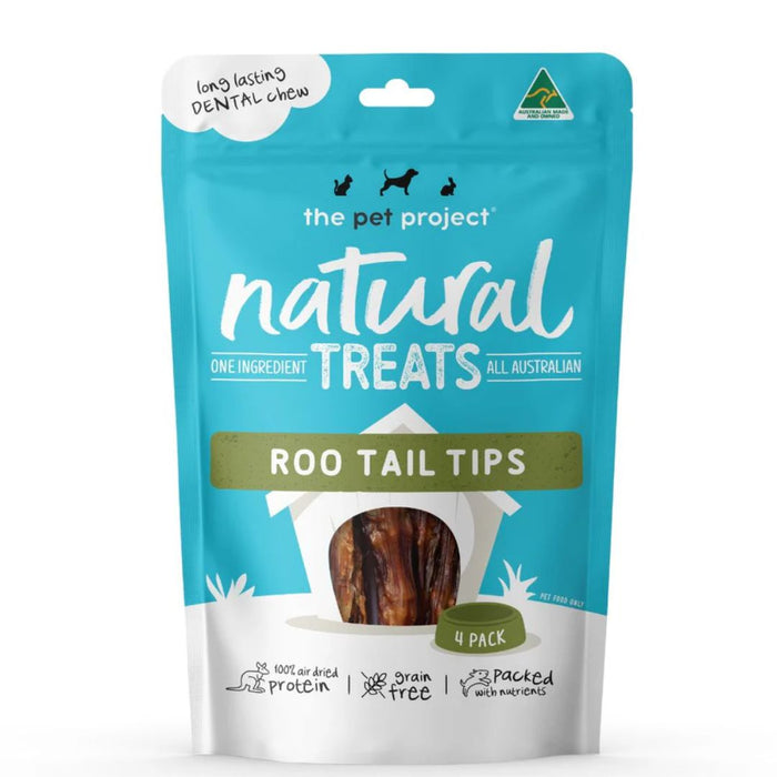 The Pet Project Dog Natural Treats - Kangaroo Tail Tips 4PK