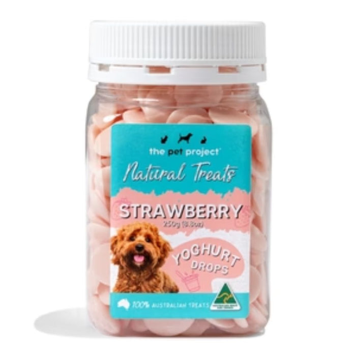 The Pet Project Dog Natural Treats - Strawberry Yoghurt Drops 250g