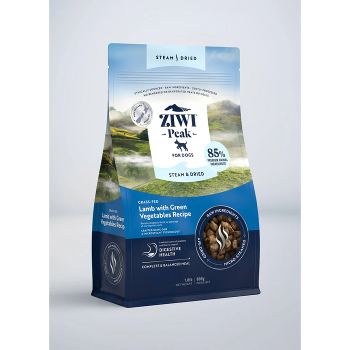 ZIWI PEAK Dog Food Steam & Dried Lamb with Green Vegetables Recipe