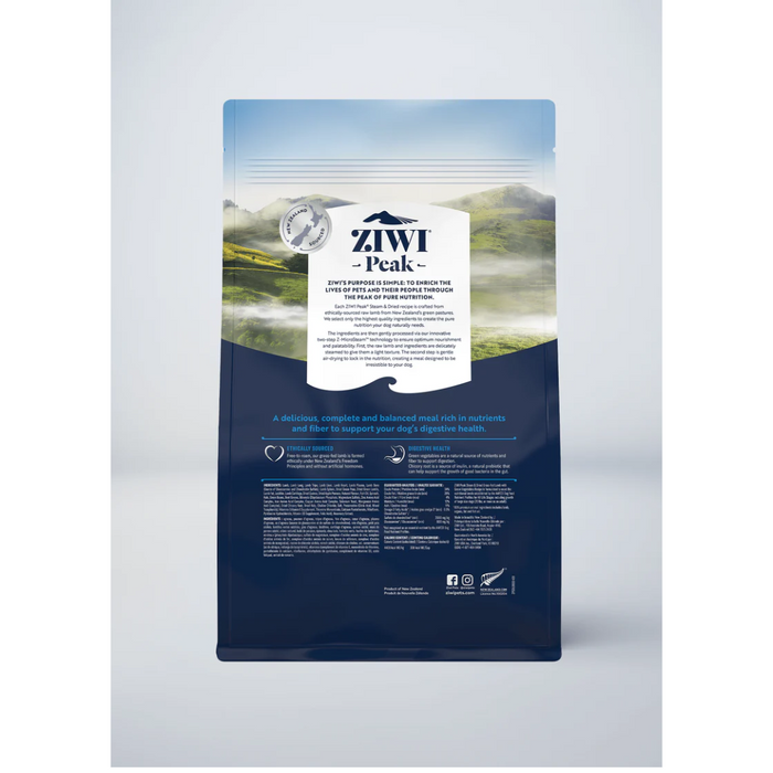 ZIWI PEAK Dog Food Steam & Dried Lamb with Green Vegetables Recipe