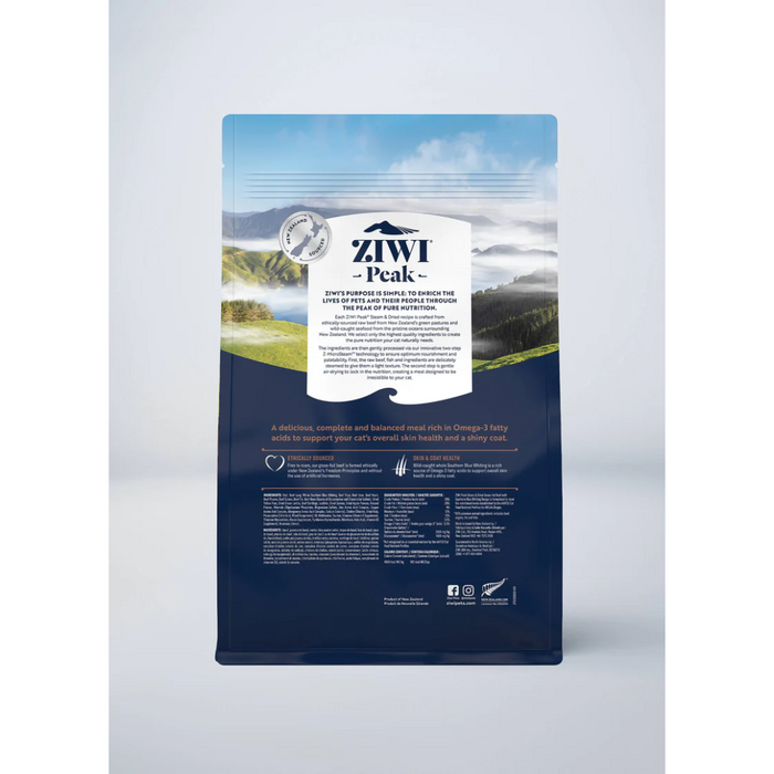 ZIWI PEAK Cat Food Steam & Dried Beef with Southern Blue Whiting Recipe