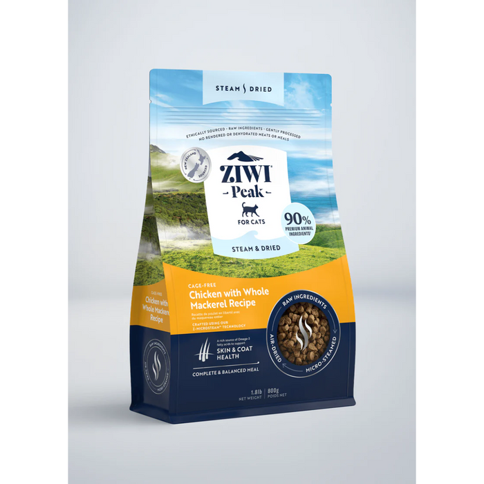 ZIWI PEAK Cat Food Steam & Dried Chicken with Whole Mackerel Recipe