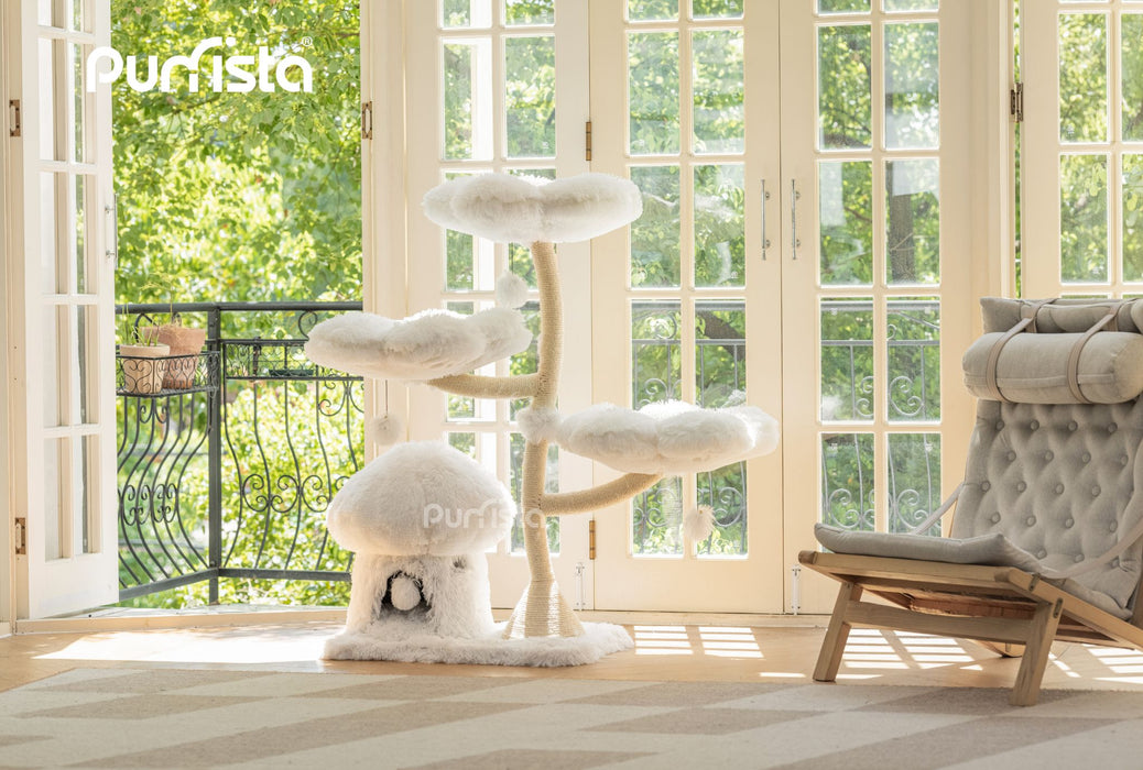 120cm Purrista Mushroom Ice Cream Cat Tree - White