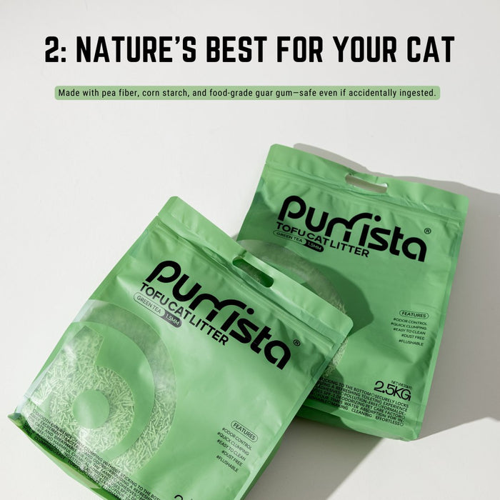 Purrista Fresh Green Tea Tofu Cat Litter - 2.5kg