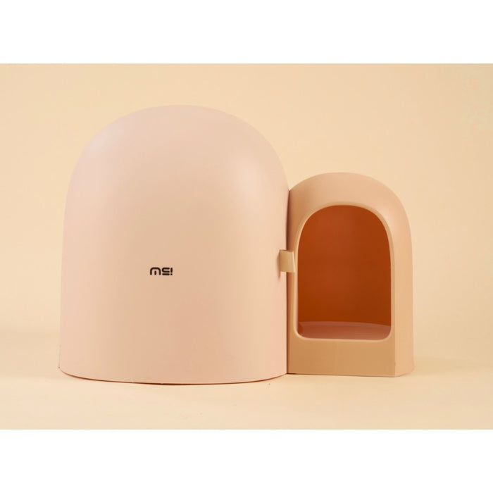 MAKESURE | MAX Extra Large Enclosed Cat Litter Box | Milk Tea Pink