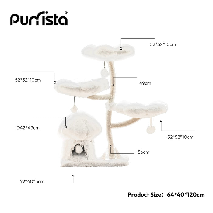 120cm Purrista Mushroom Ice Cream Cat Tree - White