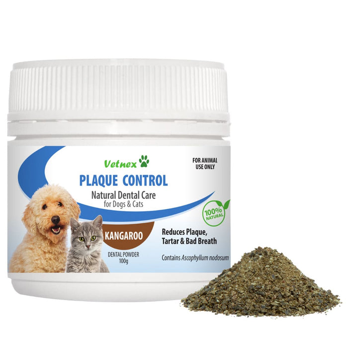 VETNEX Plaque Control Powder For Dogs & Cats Natural Dental Care - kangaroo 100G