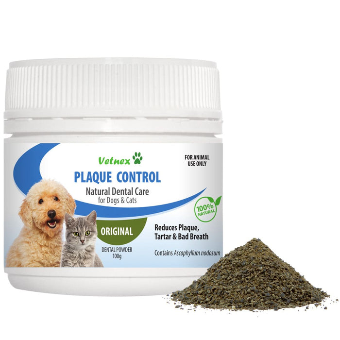 VETNEX Plaque Control Powder For Dogs & Cats Natural Dental Care - Original 100G